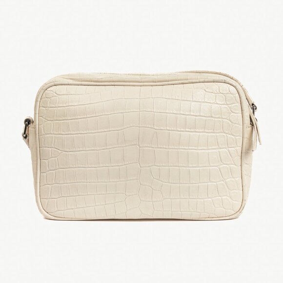 Saint Laurent Lou Camera White Croc-Embossed Crossbody - Picture 4 of 14